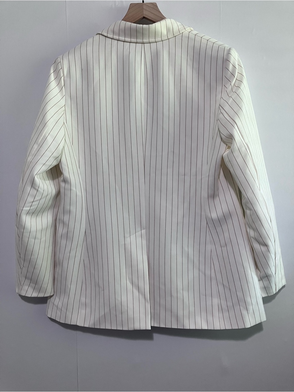 Anne Klein White Striped Single Button Blazer Size Large - Picture 2 of 5